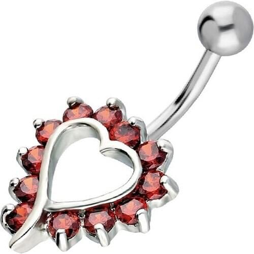 Getss Prg071A Heart Model Steel Navel Piercing