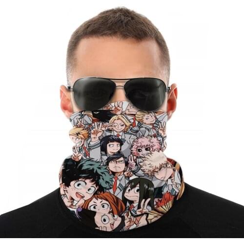 Class 1-A Classic My Hero Academia Magic Scarf Neck Face Mask Unisex Halloween Tube Scarf Seamless Bandana Dustproof Headwear