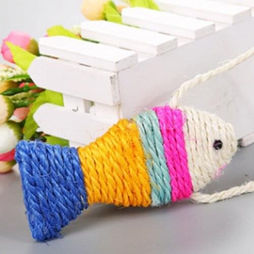 Cat Interactive Toy Funny Cute Fish Shaped Toy Cat Sisal Toy Cat Scratcher Toy Cat Favor Play Toys Training Toys Legendog