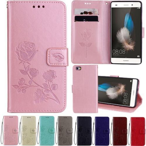 Leather Case For Huawei P8 Lite Cases Wallet Cover Flower Design Phone Case for Huawei P8 Lite