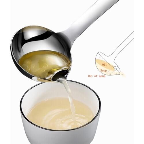Spoon Cocina Filter Grease Colander 304 Stainless Steel Strainers Spoon Soup Oil Separation Cooking Gadgets Kitchen Accessories