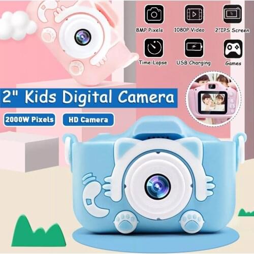 Mini HD Camera Toys 2 Inch HD Screen Digital Camera Video Recorder Timed Shooting Sports Camera Dual Cams Kids 32GB Toy Camera