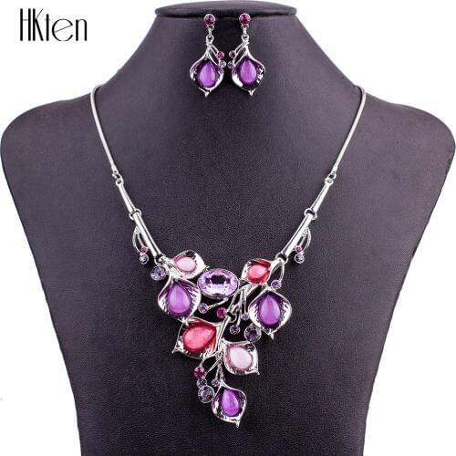 MS1504845 Fashion Jewelry Sets High Quality Necklace Sets For Women Purple Red Blue Necklaces Lead&Nickle Free Party Gifts