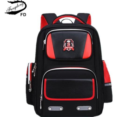 Fengdong elementary school bags for boys waterproof book bag boy backpack student orthopedic school backpack luminous schoolbag