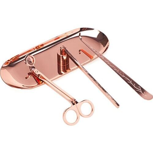 Candle Accessory Set Candle Wick Trimmer Candle Wick Dipper Candle Snuffer Storage Tray 4 Packs Candle Care Kit Gift for Candle