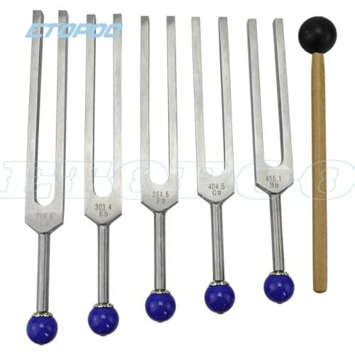 5pcs/set SHARP TUNNER SET half-step tuning fork half-tone tuning fork set without box