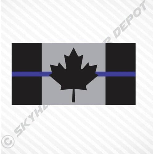 Subdued Canadian Flag Thin Blue Line Sticker Vinyl Decal Police Law Enforcement RCMP Canada Maple Leaf Sticker Macbook Laptop Ca