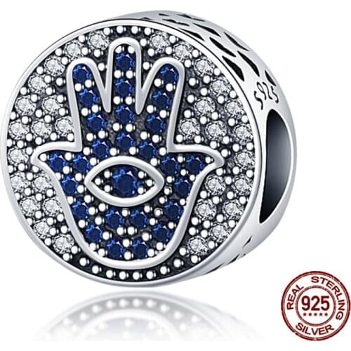 Genuine 925 Sterling Silver Zircon Round Palm Beads Fit Original 3mm Bracelet&Bangle For Women Birthday Fashion Jewelry Gift