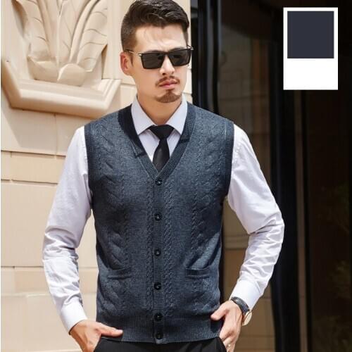 New Sweaters Vest Men Spring Autumn Sleeveless Cardigan Male Jacket Casual Knitted Plus Size Sweater Waistcoats Mens Clothing