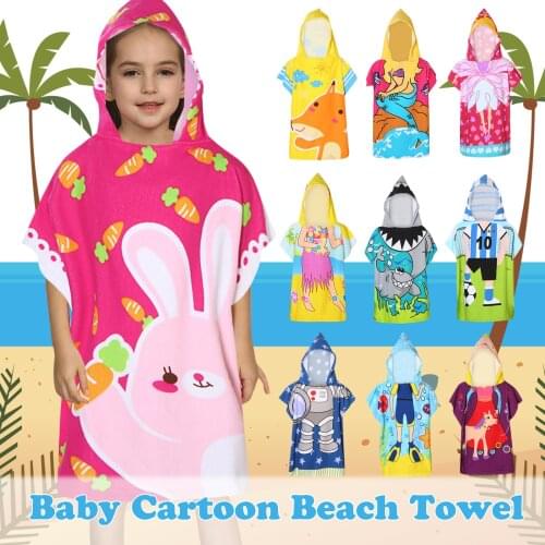 Toddler Baby Girl Summer Dress Boys Cartoon Beach Towel Hooded Swimsuit Cover-up Sundress Bikini Cover Up Beach Dress Kids