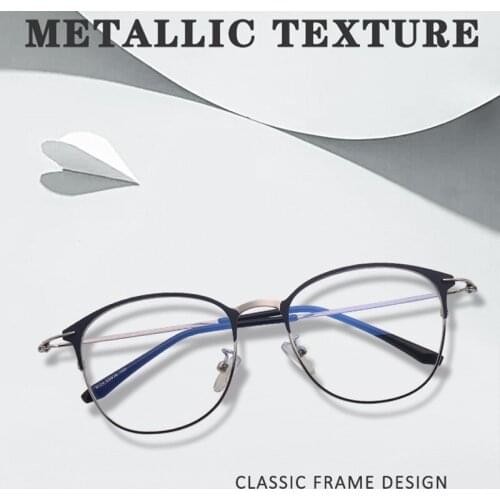 Alloy Round Glasses Frame Men Prescription Glasses Frame New Metal Oval Women Reading Myopia Glasses Frame Optical Eyewear