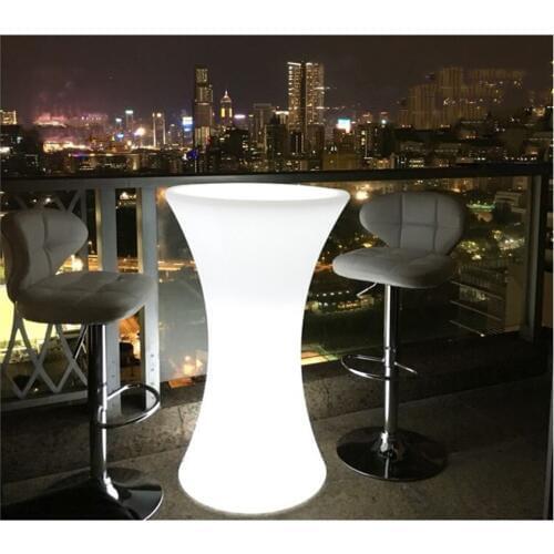 Out door use LED lighted bar cocktail table Rechargeable bar plastic table 110CMX45cm Commercial Furniture