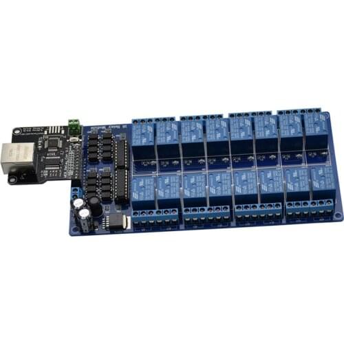 Ethernet Controller Board Network Web Server 16-Channel Relay Module RJ45 Interface For LAN WAN WEB Server Home Automation