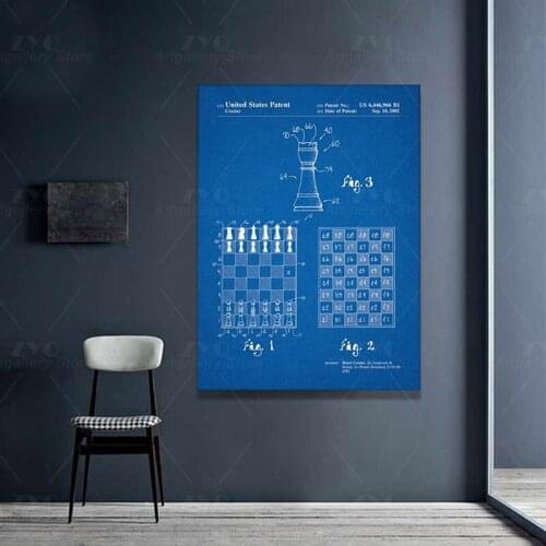 Speed Chess Patent, Gaming Wall Art,Fast Chess Posters,Room Decor,Vintage Print,Blueprint, Gift Idea,Game Wall Decorations