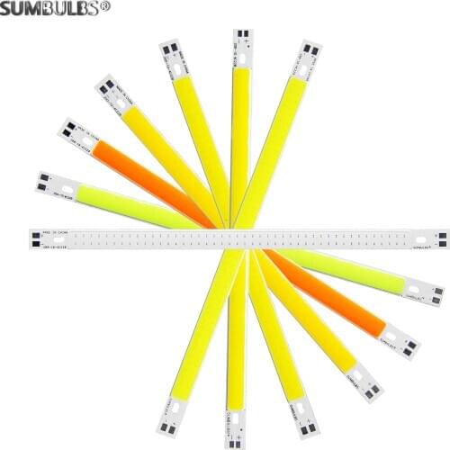 SUMBULBS 200*10mm DC 12V LED COB Bar Light Strip source 10cm 10W Lamp Blue Green Red Warm Cool White Yellow LED 200mm COB Bulb