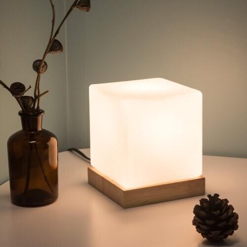LED Quad Glass Table Lamp Bedroom Bedside Table Light Ice Table Living Room Lighting Restaurant Cafe Decorative Luminaria