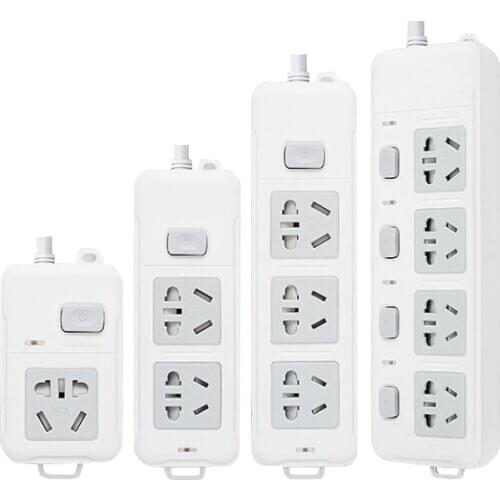 Power Strip Socket with Power on/off Safety Door Three-stage 10A 16A Plug Air Conditioner Water Heater Electrical Socket
