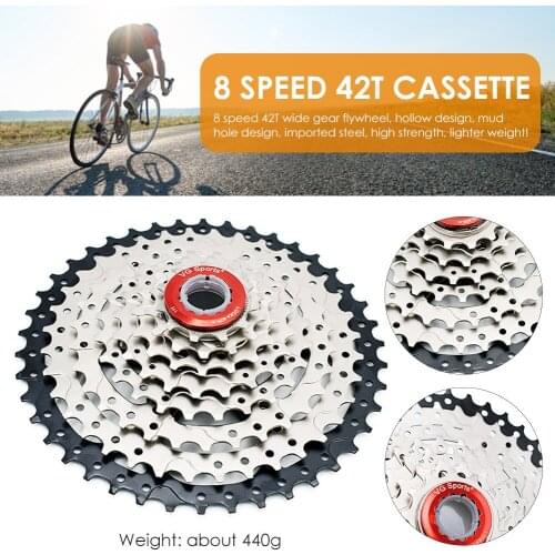 Bicycle Cassette 11-42T 8 Speed Cassette Kit High-strength Steel Plate Free Wheel Bracket Sprocket For MTB Bike Accessories