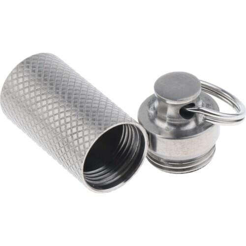 Waterproof Outdoor Survival Pill Case Tablet Box Container Bottle Keyring