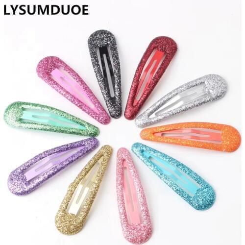10Pcs/Lot Hair Accessories Candy Jelly Color Drop Hair Clip Princess Barrette Solid Hairclip Headdress Powder Hairpins for Girls