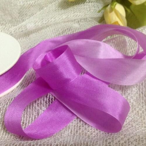 2020 NEW COLORS 20MM V 100% pure silk embroidery ribbon taffeta wedding ribbon ins style silk edge ribbon Anya Ribbon Handcraft
