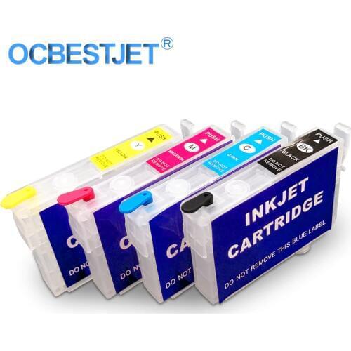 4 Colors/Set T1351 T1332 T1333 T1334 Refillable Ink Cartridge For Epson Stylus NX125 T22 T25 TX120 TX123 TX125 TX133 TX135