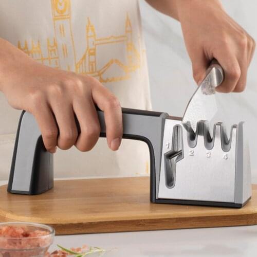 4 in 1 Knife Sharpener Professional Kitchen Sharpening Stone Scissors Grinder Knives Diamond Ceramic Whetstone Kitchen Tools