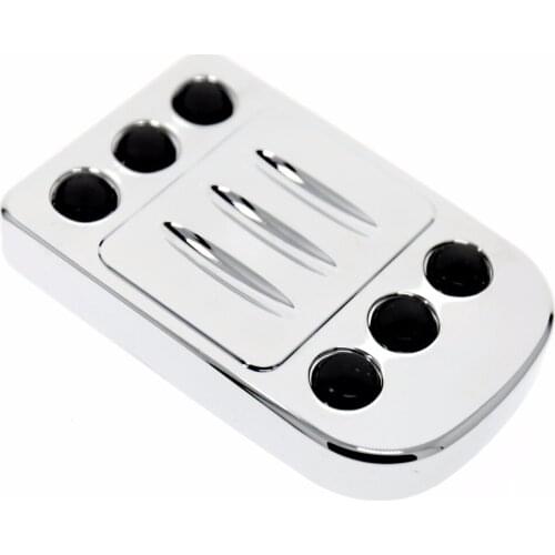 Chrome Shallow Cut Large Brake Pedal Pad Cover Fit For Harley Touring Road Glide FLHX FLTR 88-14 15 16 17