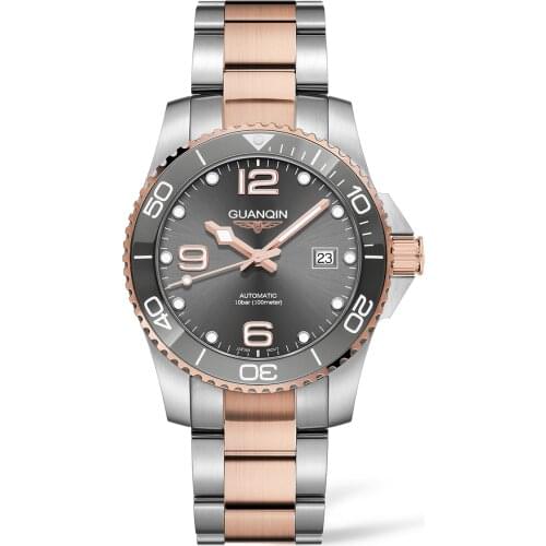 GUANQIN 2021 New Top Brand Luxury Men Mechanical Wristwatches Ceramic Bezel Automatic Watch For Men NH35 Waterproof reloj hombre