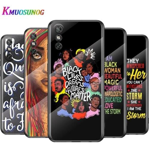 Black Girl Human Rights For Huawei Y6 Y7 Y9 Y5P Y6P Y8S Y8P Y9A P Smart Z 2019 2020 2021Tempered Glass Cover Phone Case
