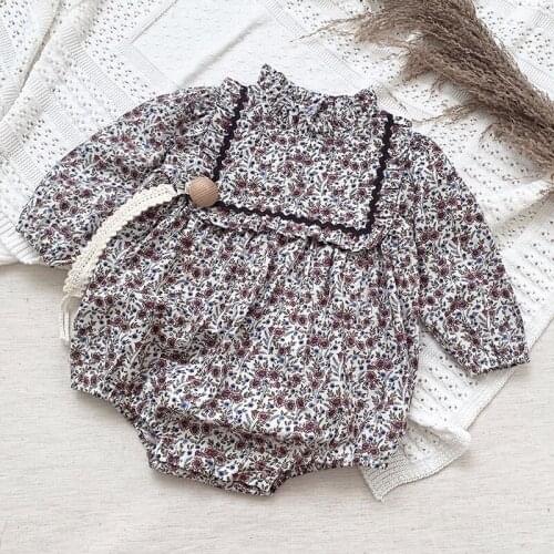 Kids Baby Girl Rompers Girl Long Sleeves Floral Rompers Spring Autumn Baby Girl Printing Newborn Rompers Clothes