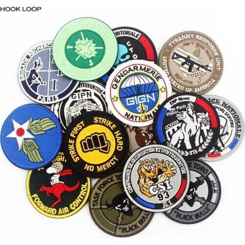 French GIGN GIPN Patch Tactical Embroidered Army Badge Hook Loop Armband 3D Stick on Jacket Backpack Decoration