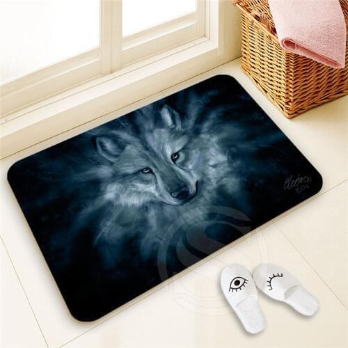 H-P748 Custom WOLF Doormat Home Decor 100% Polyester Pattern Door mat Floor Mat foot pad SQ00722-@H0748