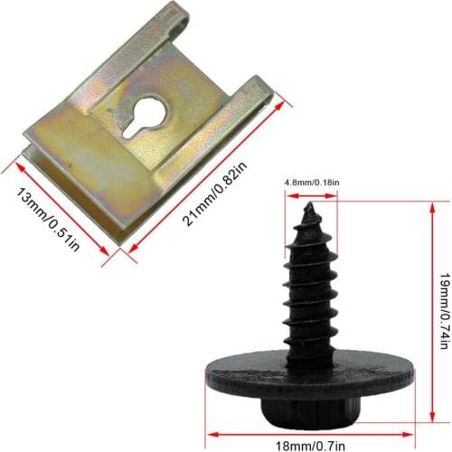 14mm Fastener 20pcs Screw For BMW Hex Head Metal Silver Undertray Splash Guard