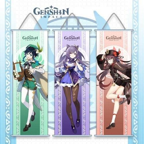 New Genshin Impact Game Peripheral Wall Chart Anime Canvas Poster Modern Home Decoration Living Room Room Pendant Gift