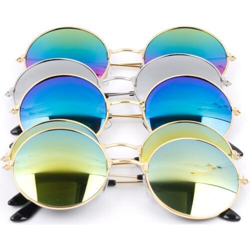 New Classic Small Frame Round Sunglasses Women/men Brand Designer Alloy Mirror Sun Glasses Vintage Eyewear Glasses