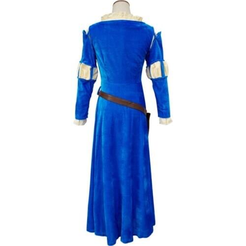 Anime Brave Merida cosplay costume adult role playing dress pleuche fabric