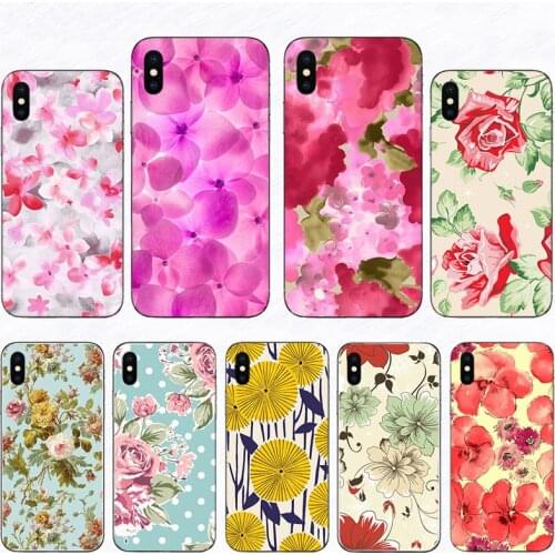 Suitable for IPhone6 7 7P 8 8P XR X XS MAX 11 Pro 12 Mini flower pattern Black mobile phone case TPU protective cover Back Shell