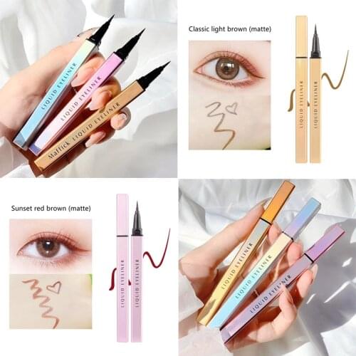 Eye Shadow Liner Combination Cosmetics Black Pen Waterproof Is Not Blooming Eyeliner Pen Quick-drying Eyeliner Colorful Effect