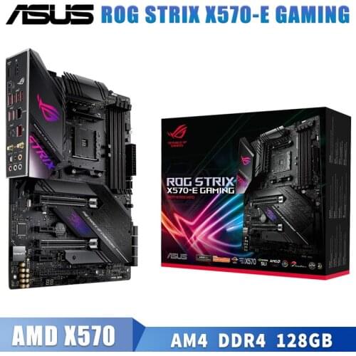 Socket AM4 Asus ROG STRIX X570-E GAMING Motherboard DDR4 128GB PCI-E 4.0 CrossFireX Display Port Desktop X570 Placa-Mãe AM4 ATX