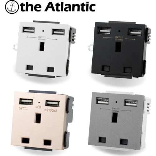 S Series- 13A UK Plug Power Socket Dual USB Ports Module Function Module DIY Free Combination Outlet Malta Malaysia Singapore