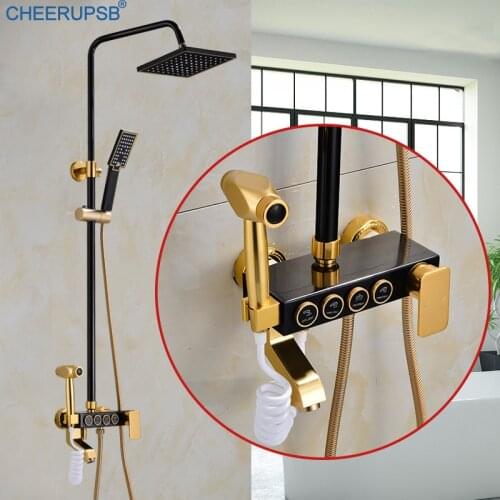 Torneira Duche Bathroom Space Aluminum Shower System Full Set Mixer Bath Tap Round Discs Top Sprayer Shower Sets Rainfall Faucet