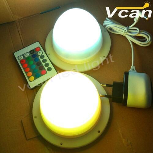6PCS DHL Free Shipping Super Bright wireless lithium battery rechargeable outdoor led rgb Lamps