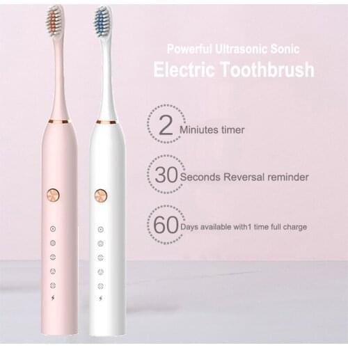 Sonic Electric Toothbrush USB Rechargeable 5Gears Adult Household Soft Bristle Waterproof Couples Whitening Relax Teeth Bathroom