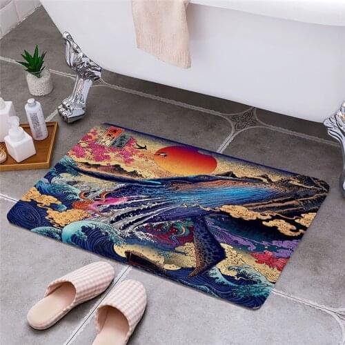 Cartoon Whale Entrance Door Floor Mat Door Mat Non-Slip Foot Pad Home Welcome Carpet For Hallway Bath Kitchen Doormat