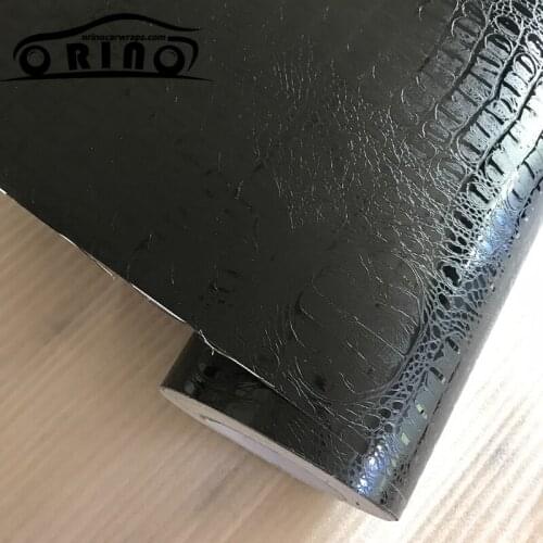 Premium Black Crocodile Grain Vinyl sticker for Car interior decoration Crocodile pattern PVC Wrap film ORINO WRAPS