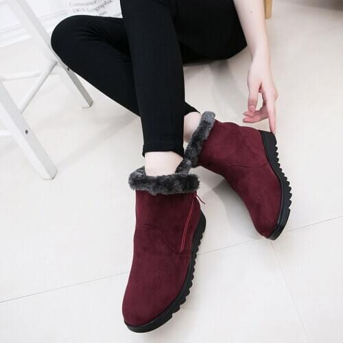 2020 New Women Ankle Boots New Fashion Waterproof Wedge Platform Winter Warm Snow Boots Shoes For Female Warm Plush Shoes Female