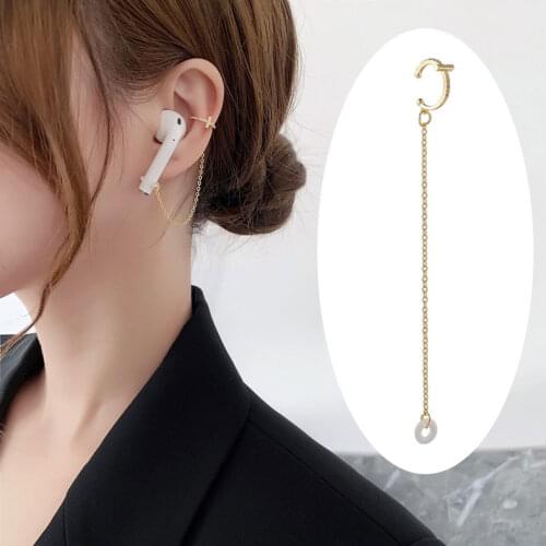 1Pcs Fashion Gold Color Star Cross Bowknot Non-Piercing Ear Clip Earrings For Women Simple Fake Cartilage Chain Ear Cuff Jewelry