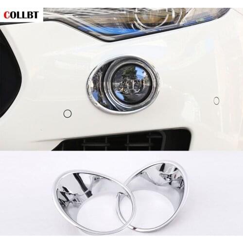 2Pcs Car-Styling Front Fog Light Lamp Decoration Cover Trim Stickers Accessories For Maserati Levante 2016 2017