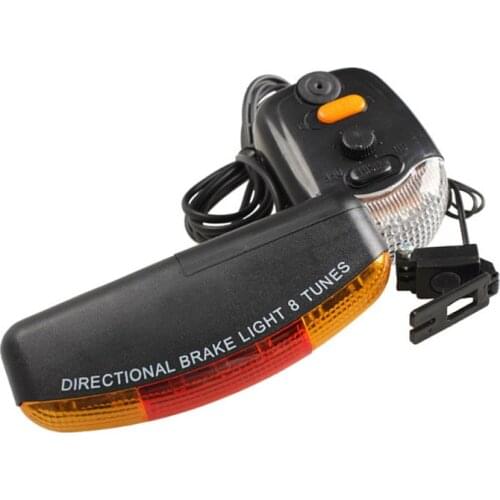 3 In1 7 LED Bicycle Bike Rear Tail Turn Signal Brake Light Horn Safety Lamp TD326